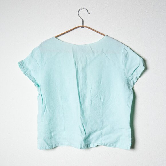 Vibrant Blue 100% Linen Top - Picture 3 of 3